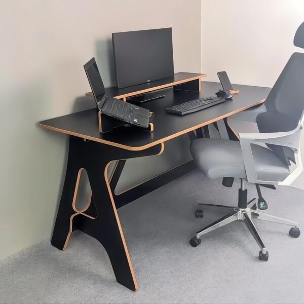 Black XL Built-In Desk